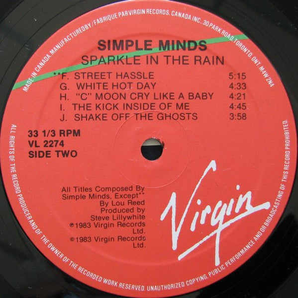 Simple Minds - Sparkle In The Rain - 1984