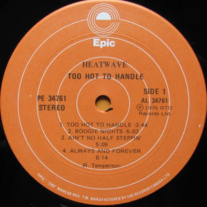 Heatwave - Too Hot To Handle Vinyl Record