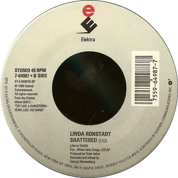 Linda Ronstadt - All My Life / Shattered Vinyl Record