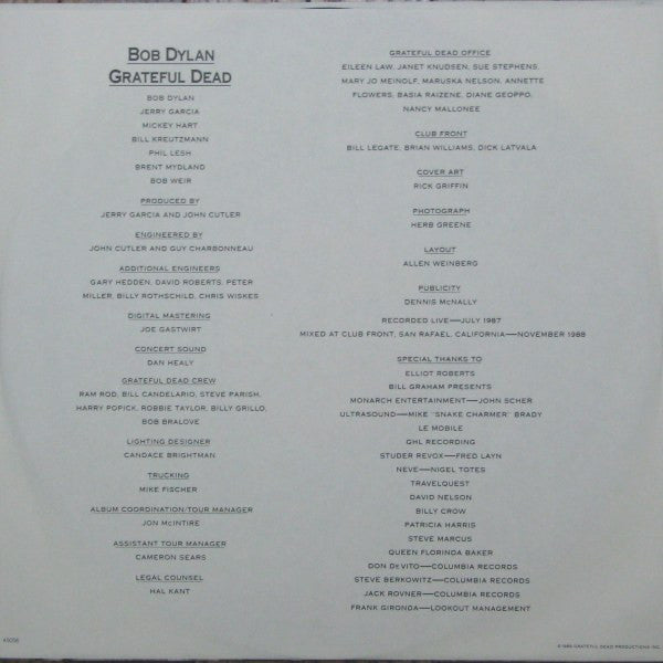 Bob Dylan & Grateful Dead, The - Dylan & The Dead - 1989
