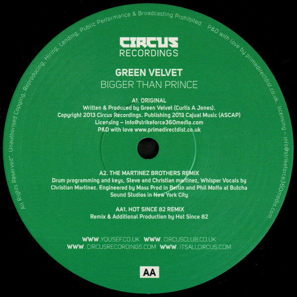 Green Velvet - Bigger Than Prince - 2017