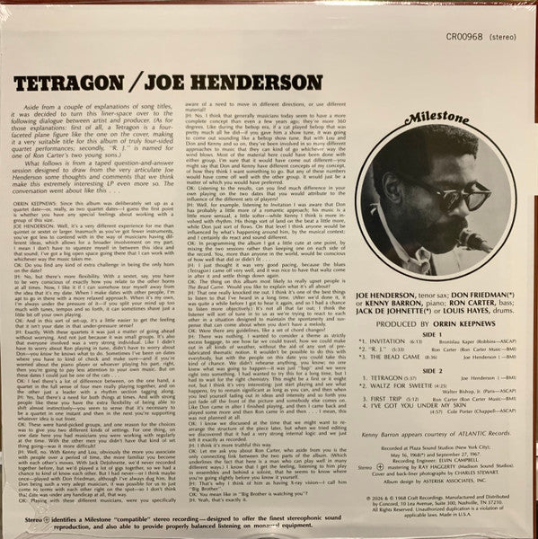 Joe Henderson Quartet - Tetragon - 2026
