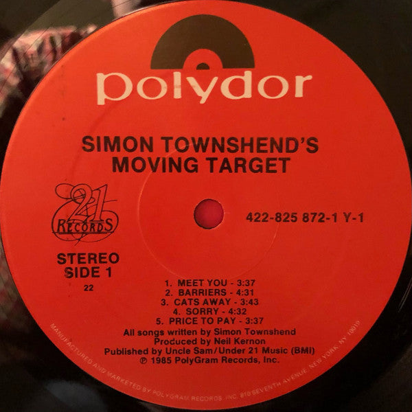 Simon Townshend's Moving Target - Simon Townshend's Moving Target - 1985
