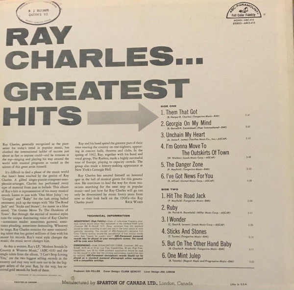 Ray Charles - Greatest Hits