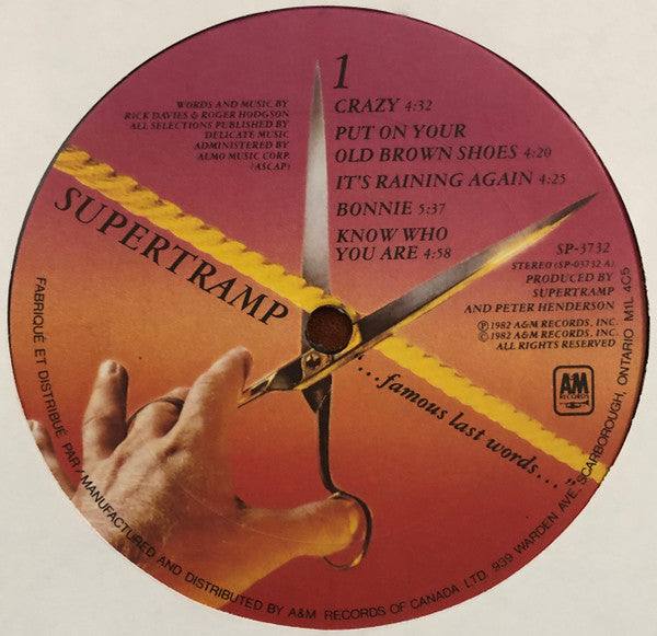 Supertramp - "...Famous Last Words..."