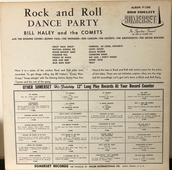 Various - Tonight: Rock And Roll Dance Party Vinyl Record