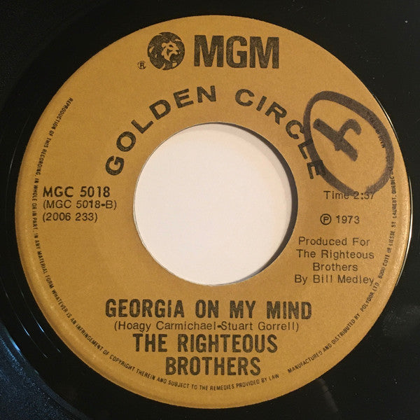 Righteous Brothers, The - You've Lost That Lovin' Feelin' / Georgia On My Mind - 1973