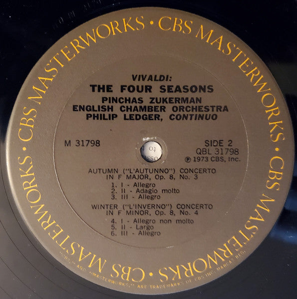 Pinchas Zukerman Plays And Conducts Antonio Vivaldi, English Chamber Orchestra - The Four Seasons -