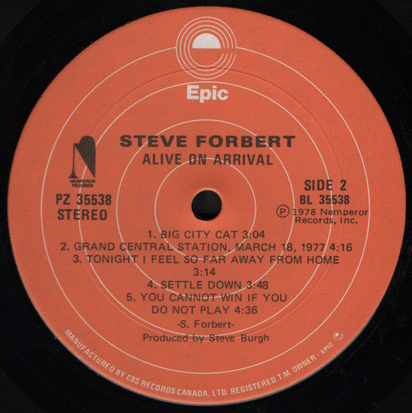 Steve Forbert - Alive On Arrival