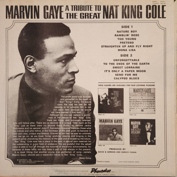 Marvin Gaye - A Tribute To The Great Nat King Cole - 1965