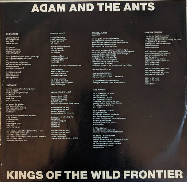 Adam And The Ants - Kings Of The Wild Frontier - 1981
