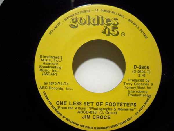 Jim Croce - Bad, Bad Leroy Brown / One Less Set Of Footsteps - 1974