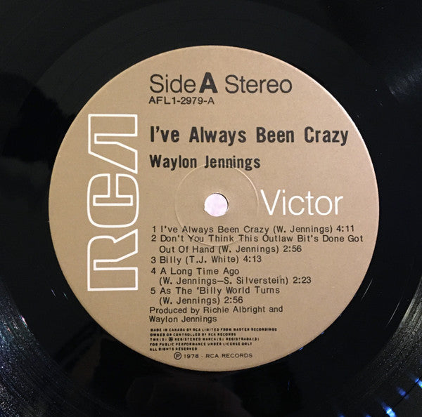 Waylon Jennings - I've Always Been Crazy Vinyl Record