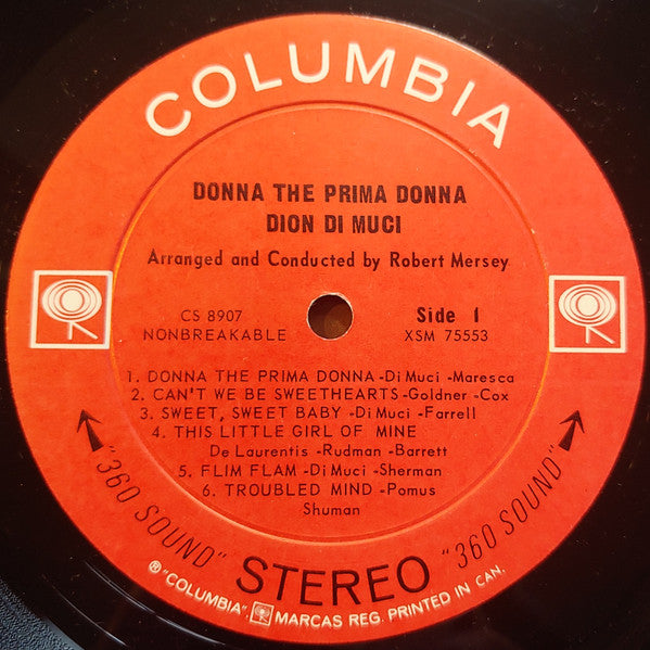 Dion DiMucci - Donna The Prima Donna - 1963