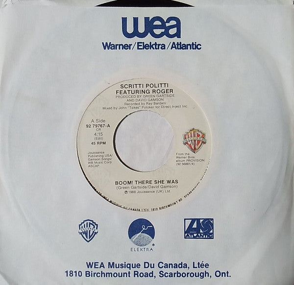 Scritti Politti Featuring Roger Troutman - Boom! There She Was - 1988