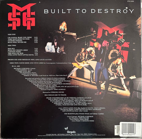 Michael Schenker Group, The - Built To Destroy -