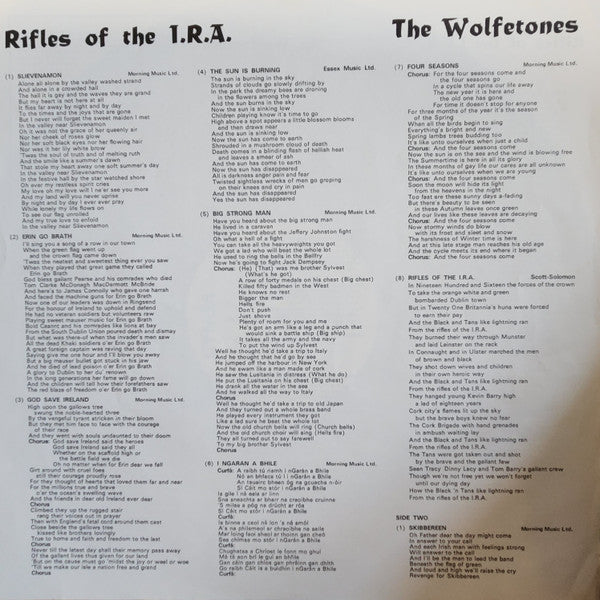 The Wolfe Tones - Rifles Of The I.R.A. Vinyl Record