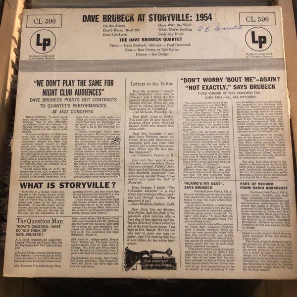 Dave Brubeck Quartet, The - Dave Brubeck At Storyville: 1954 - 1954