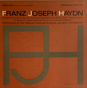 Joseph Haydn, Wiener Festspielorchester, Antonio Janigro - Symphony No. 22 In E Flat, "Der Philosoph" / Symphony No.26 In D Minor, "Lamentatione"/ Overture To "L'isola Disbitata"/ Overture To "Orlando Paladino" - 1965