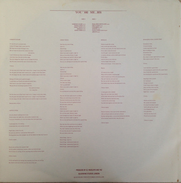 Yazoo - You And Me Both -