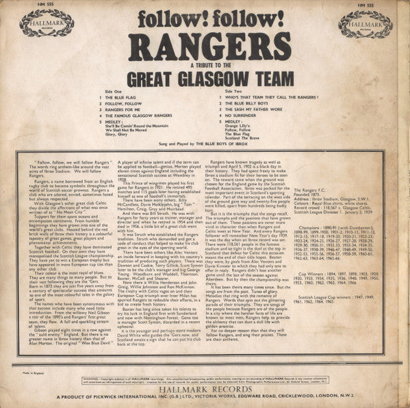 Blue Boys Of Ibrox, The - Follow! Follow! Rangers -