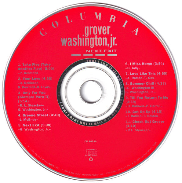 Grover Washington, Jr. - Next Exit (CD) - 1992
