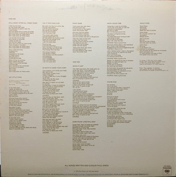 Paul Simon - Still Crazy After All These Years -