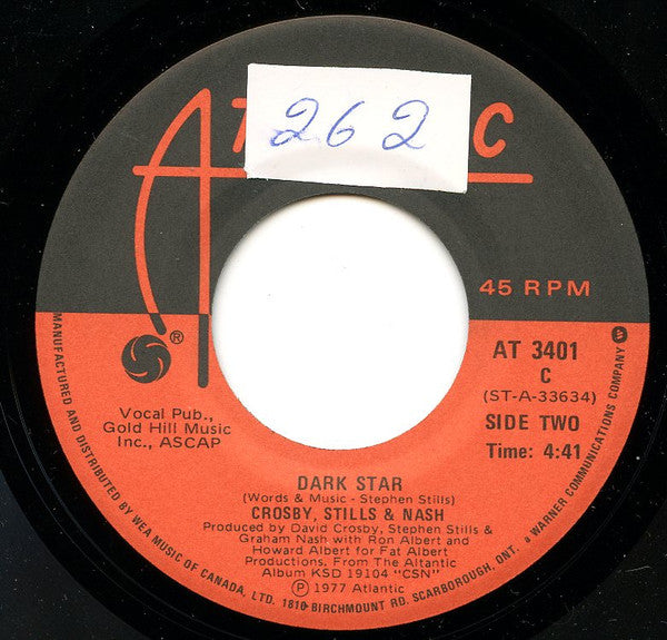 Crosby, Stills & Nash - Just A Song Before I Go / Dark Star - 1977