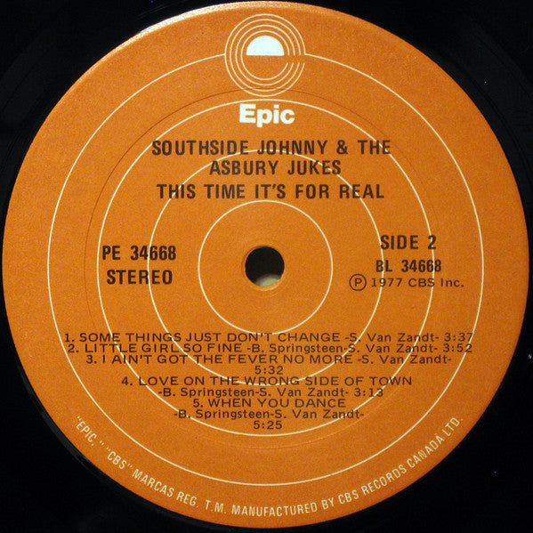 Southside Johnny & The Asbury Jukes - This Time It's For Real - 1977