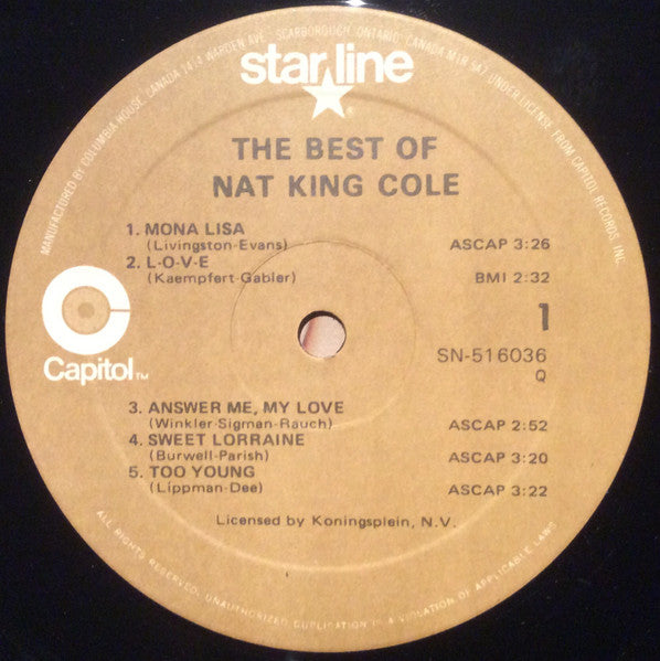 Nat King Cole - The Best Of Nat King Cole - 1980