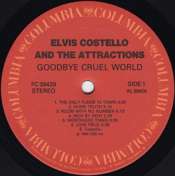 Elvis Costello & The Attractions - Goodbye Cruel World - 1984