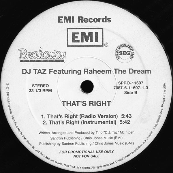 DJ Taz (3) - That's Right (Remix)