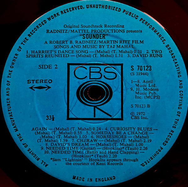 Taj Mahal - Sounder (Original Soundtrack Recording) - 1972