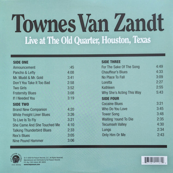 Townes Van Zandt - Live At The Old Quarter, Houston, Texas - 2016
