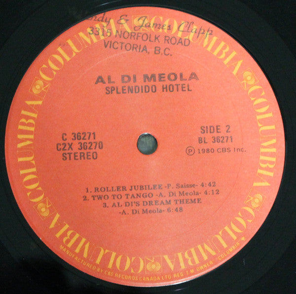 Al Di Meola - Splendido Hotel - 1980