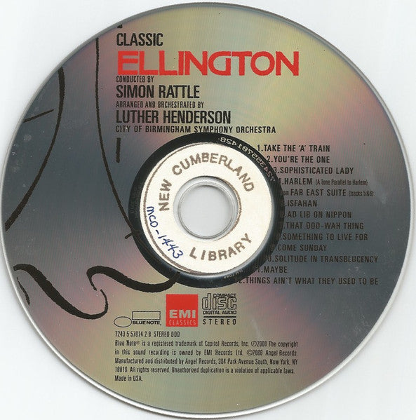 Duke Ellington - Sir Simon Rattle, Luther Henderson, City Of Birmingham Symphony Orchestra - Classic Ellington (CD) - 2000