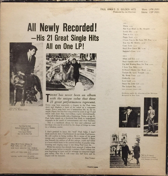 Paul Anka - Paul Anka's 21 Golden Hits - 1963