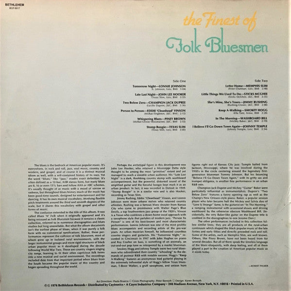 Various - The Finest Of Folk Bluesmen - 1976