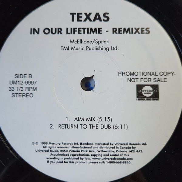 Texas - In Our Lifetime - Remixes