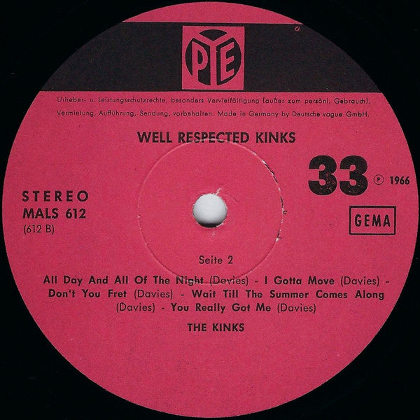 The Kinks - Well Respected Kinks Vinyl Record