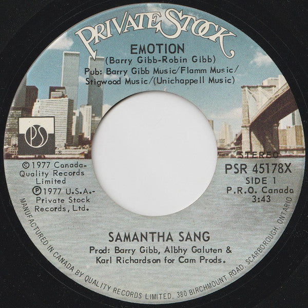 Samantha Sang - Emotion Vinyl Record