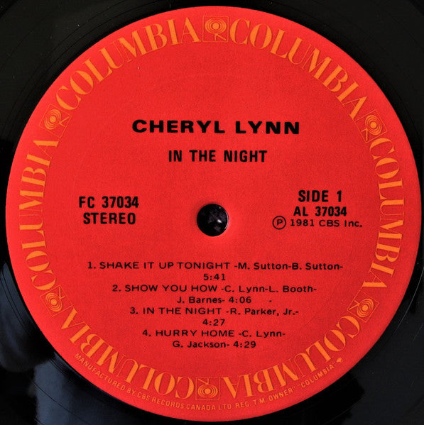 Cheryl Lynn - In The Night - 1981
