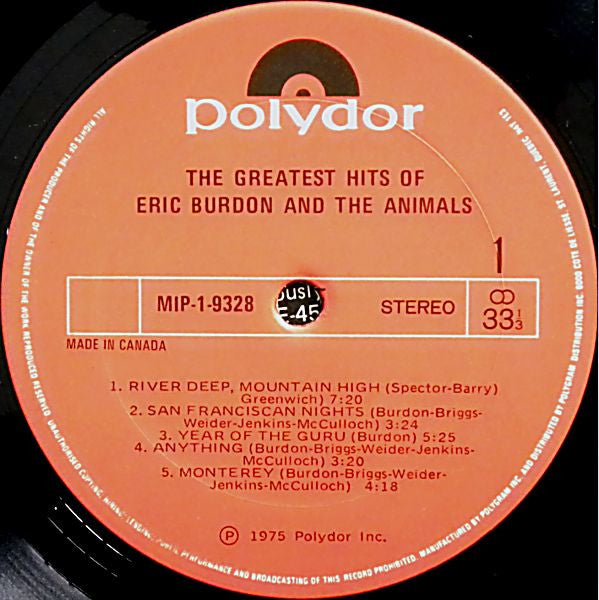 Eric Burdon & The Animals - The Greatest Hits Of Eric Burdon And The Animals