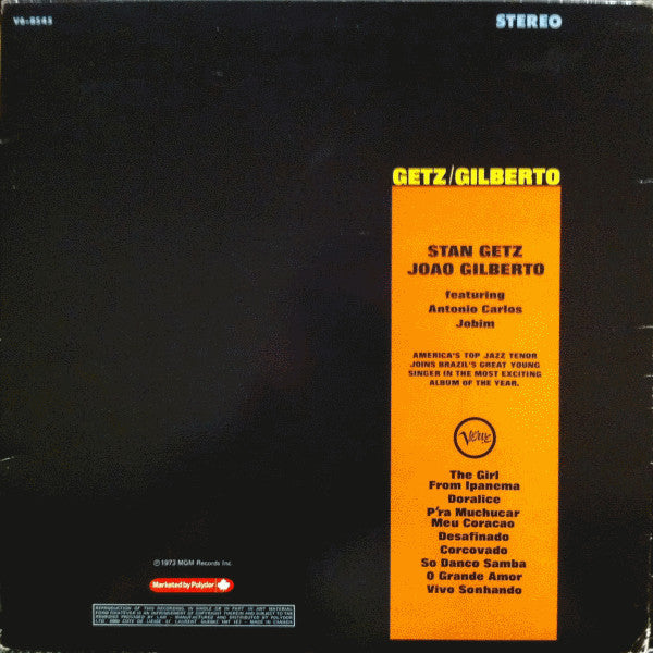 Stan Getz / João Gilberto Featuring Antonio Carlos Jobim - Getz / Gilberto - 1973