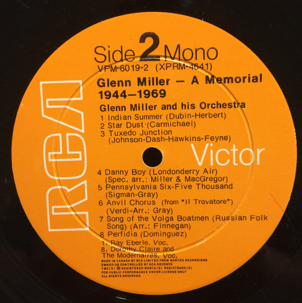 Glenn Miller And His Orchestra - Glenn Miller - A Memorial 1944-1969 - 1969