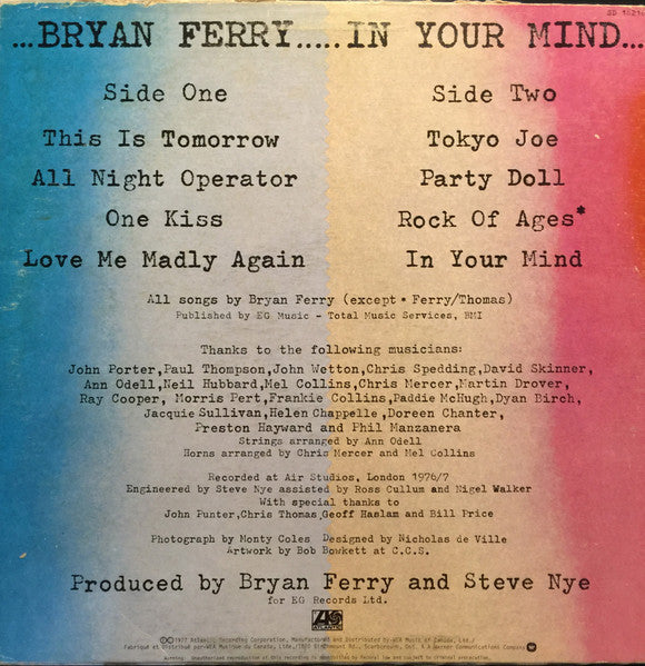 Bryan Ferry - In Your Mind - 1977