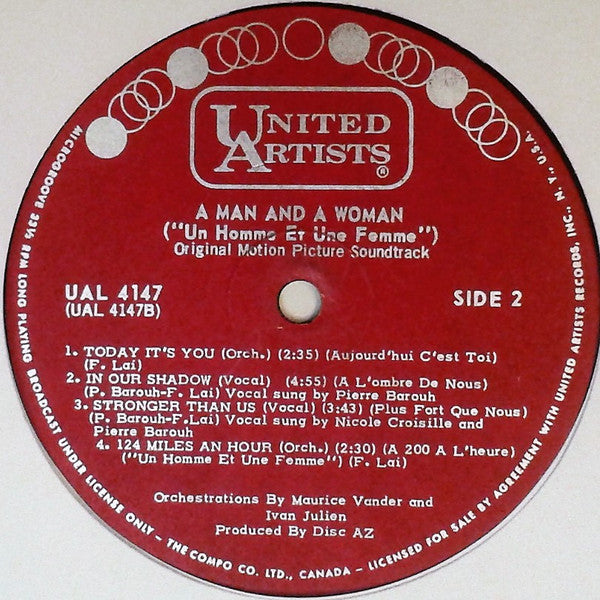 Francis Lai - A Man And A Woman ("Un Homme Et Une Femme") - Original Motion Picture Sound Track - 1966