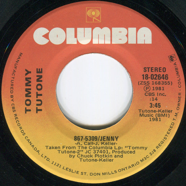 Tommy Tutone - 867-5309/Jenny