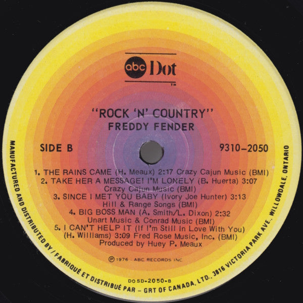 Freddy Fender  - Rock 'N' Country Vinyl Record