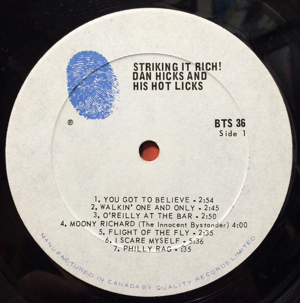 Dan Hicks & His Hot Licks - Striking It Rich! Vinyl Record